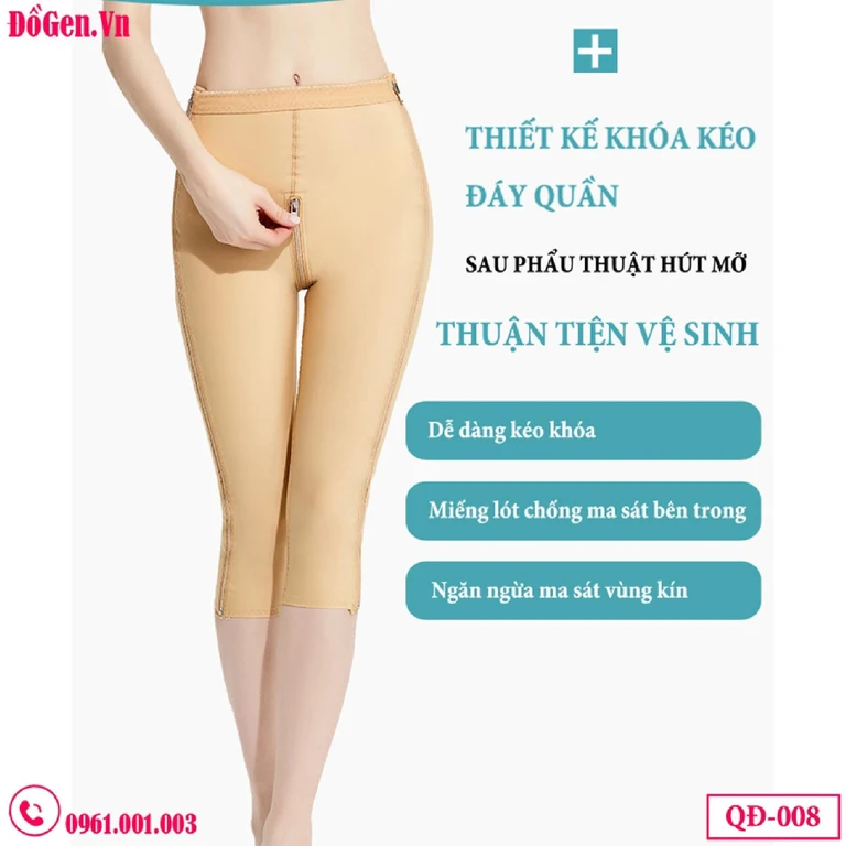 Quần Gen Y Tế Định Hình Sau Hút Mỡ Giai Đoạn 1 Chuẩn Y Khoa | Có Khóa Kéo & Khóa Zip Đáy | Đồ Gen VN