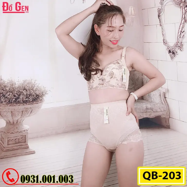 Quần Gen Lót Định Hình Chống Cuộn Thon Eo Thon Đùi Nâng Mông (Cod: QB-203)