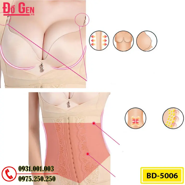 Bộ Đồ Lót Định Hình - Đồ Gen Định Hình Cao Cấp Giảm Bụng Thon Eo (COD: BD-5006)