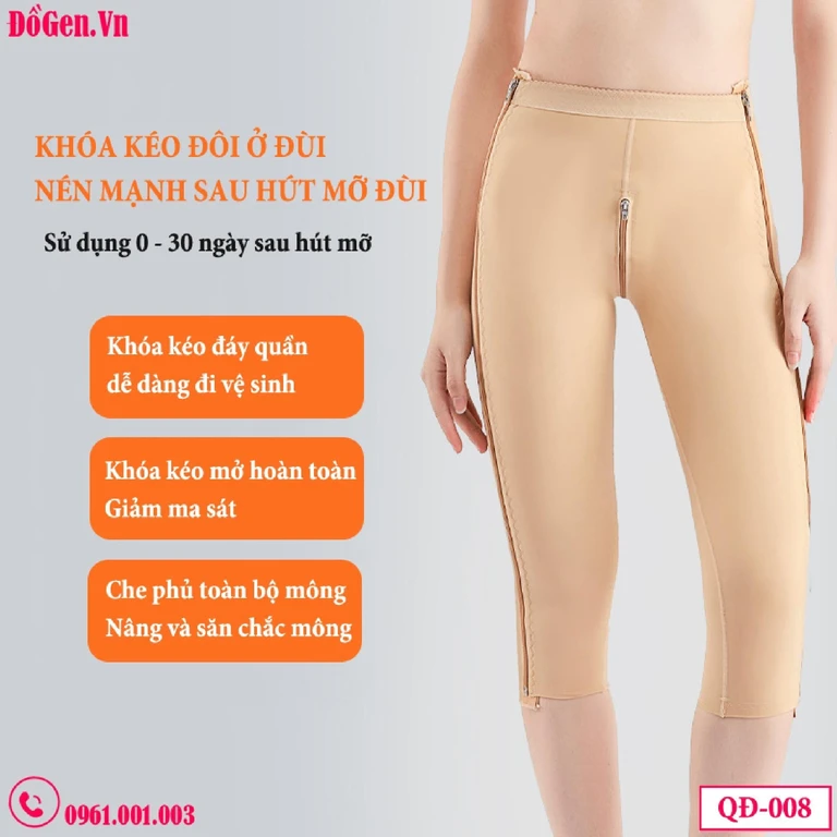 Quần Gen Y Tế Định Hình Sau Hút Mỡ Giai Đoạn 1 Chuẩn Y Khoa | Có Khóa Kéo & Khóa Zip Đáy | Đồ Gen VN
