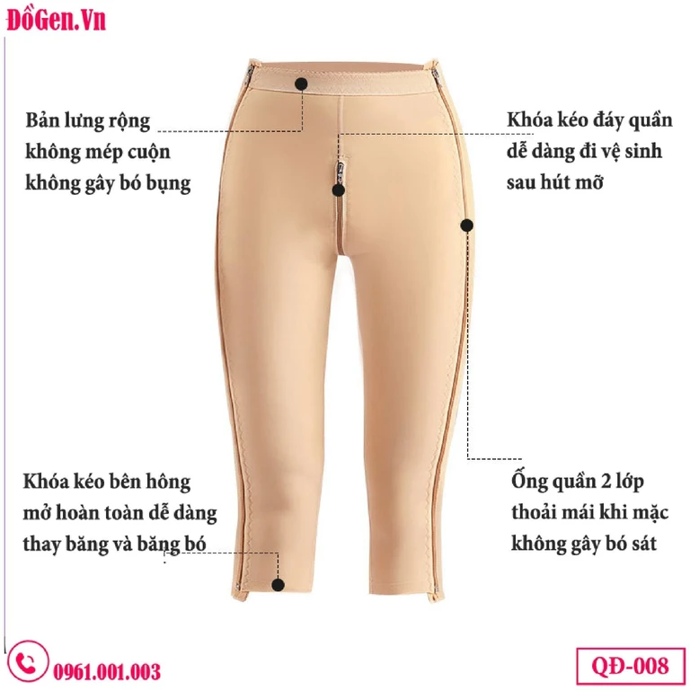 Quần Gen Y Tế Định Hình Sau Hút Mỡ Giai Đoạn 1 Chuẩn Y Khoa | Có Khóa Kéo & Khóa Zip Đáy | Đồ Gen VN