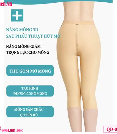 Quần Gen Y Tế Định Hình Sau Hút Mỡ Giai Đoạn 1 Chuẩn Y Khoa QĐ-008 | Có Khóa Kéo & Khóa Zip Đáy | Đồ Gen VN
