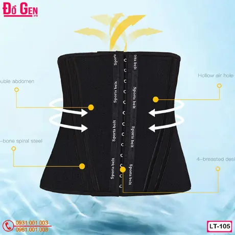 gen nịt bụng latex dạng thun 15 xương định hình