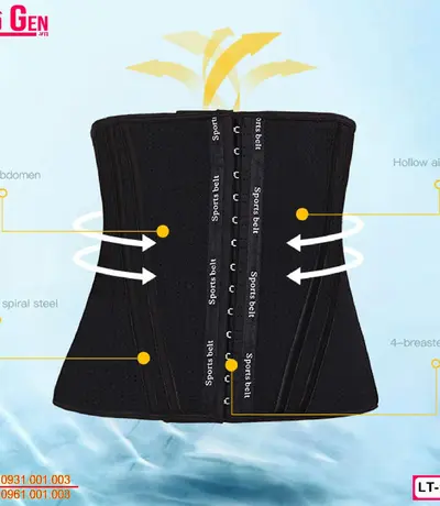 gen nịt bụng latex dạng thun 15 xương định hình