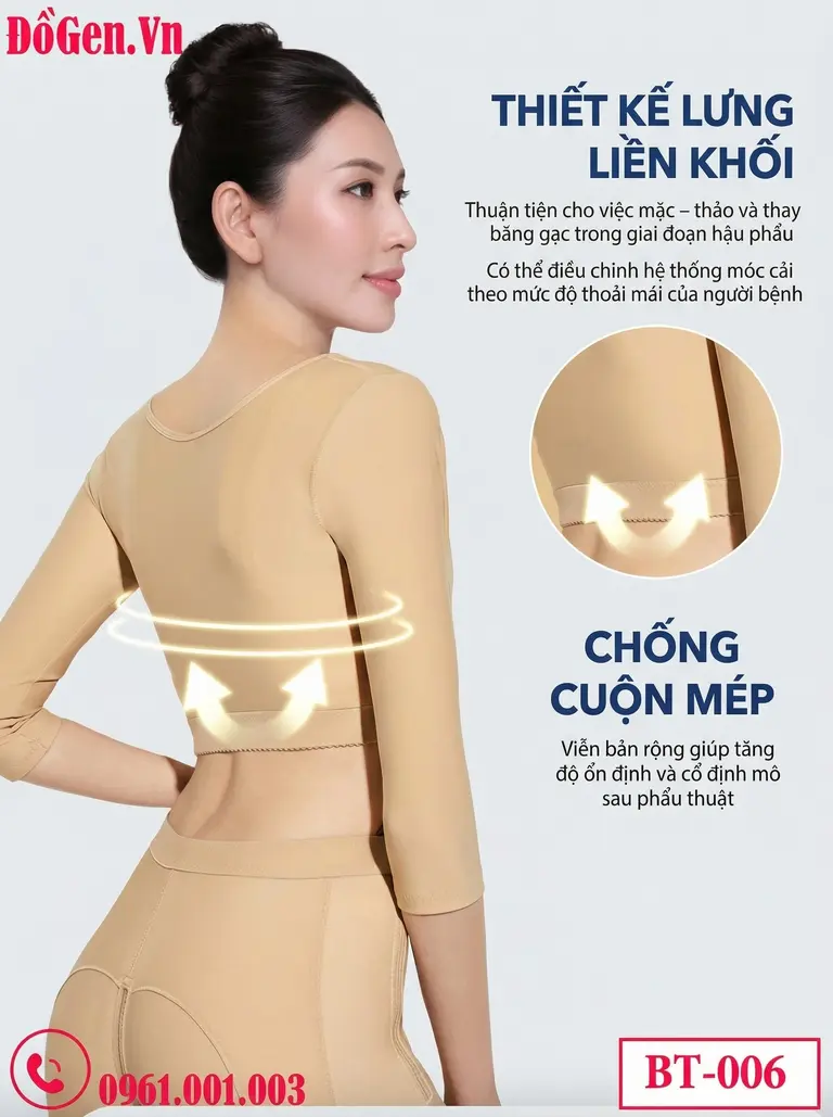 bác sĩ chỉnh áo gen sau hút mỡ bắp tay trong clinic