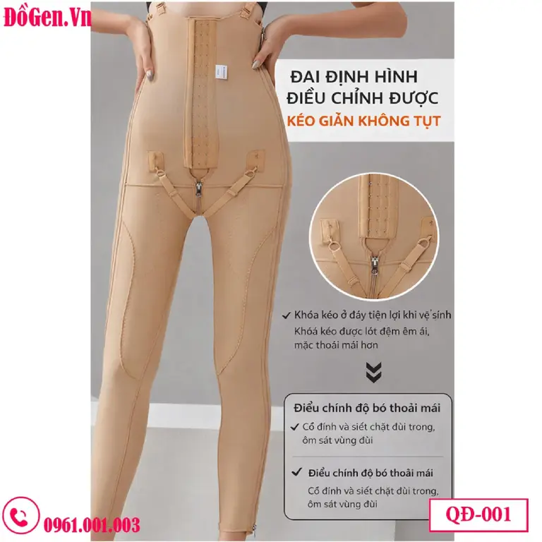 Quần Gen Nịt Bụng Đùi Sau Hút Mỡ QĐ-003 | Nén Mạnh - Giảm Sưng