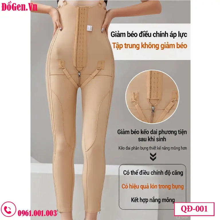 Quần Gen Nịt Bụng Đùi Sau Hút Mỡ QĐ-001 | Nén Mạnh - Giảm Sưng