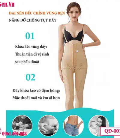 Quần Gen Nịt Bụng Đùi QĐ-001 - Định Hình Sau Hút Mỡ Chuẩn Y Khoa