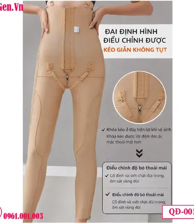 Quần Gen Nịt Bụng Đùi QĐ-001 - Định Hình Sau Hút Mỡ Chuẩn Y Khoa