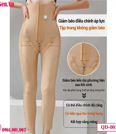 Quần Gen Nịt Bụng Đùi QĐ-001 - Định Hình Sau Hút Mỡ Chuẩn Y Khoa