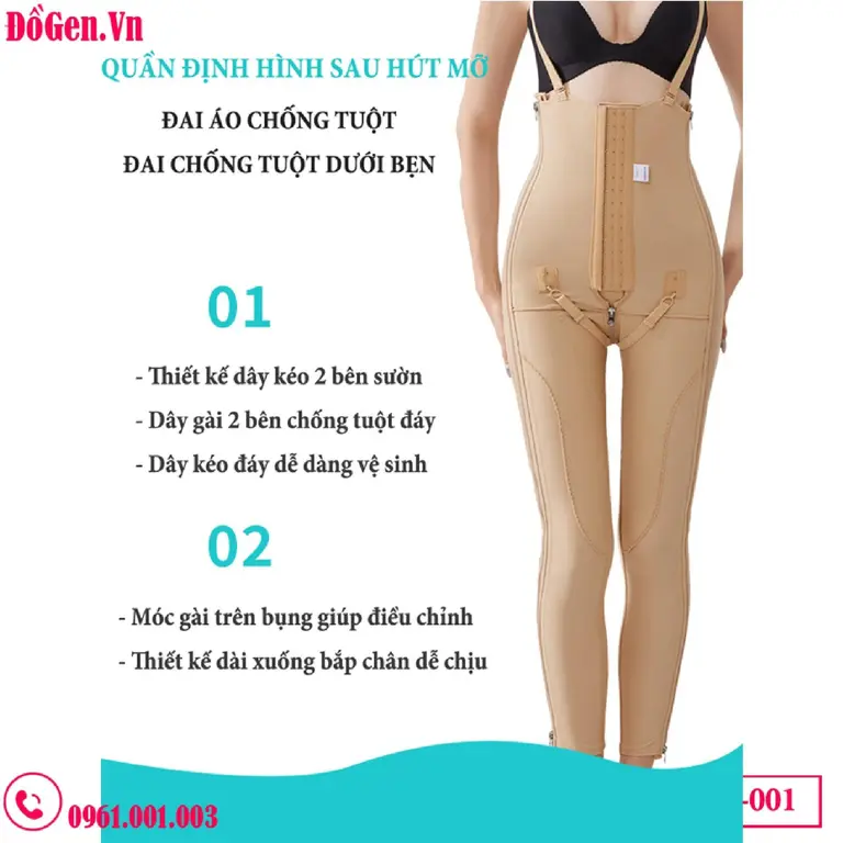 Quần Gen Nịt Bụng Đùi Sau Hút Mỡ QĐ-001 | Nén Mạnh - Giảm Sưng