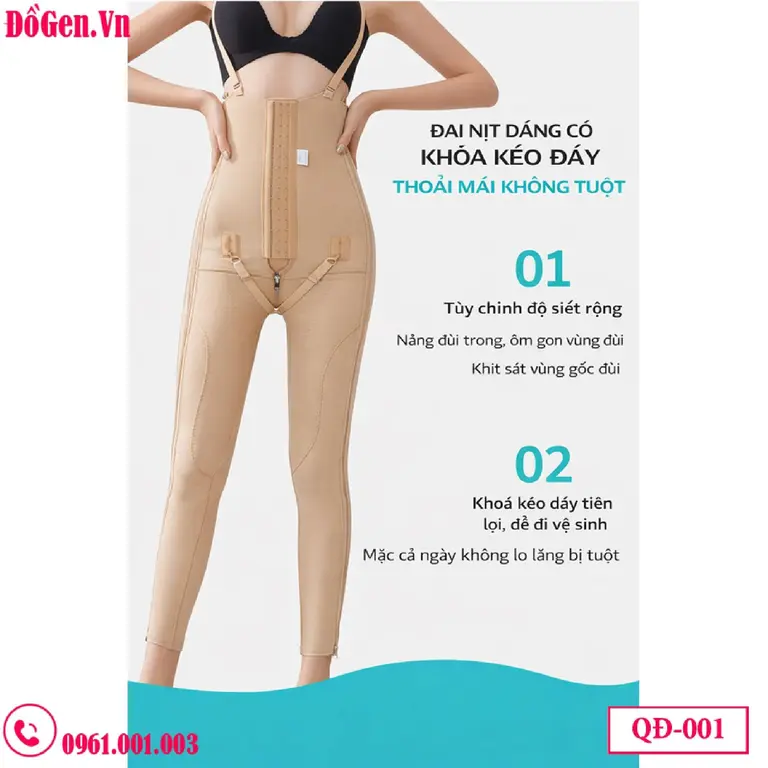 Quần Gen Nịt Bụng Đùi Sau Hút Mỡ QĐ-001 | Nén Mạnh - Giảm Sưng