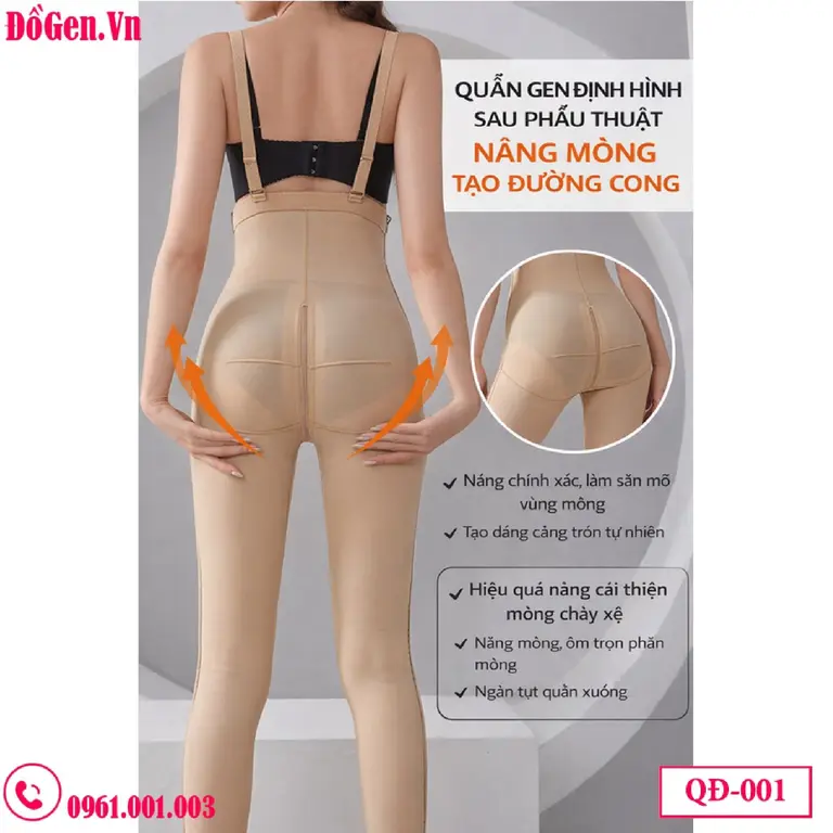 Quần Gen Nịt Bụng Đùi Sau Hút Mỡ QĐ-001 | Nén Mạnh - Giảm Sưng