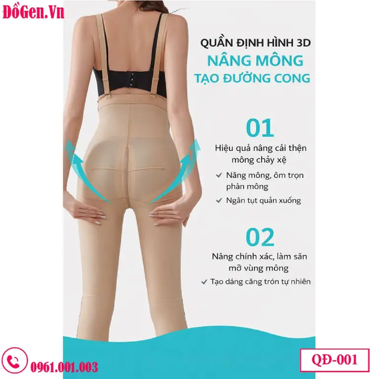 Quần Gen Nịt Bụng Đùi Sau Hút Mỡ QĐ-001 | Nén Mạnh - Giảm Sưng