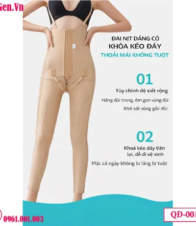 Quần Gen Nịt Bụng Đùi Sau Hút Mỡ QĐ-001 | Nén Mạnh - Giảm Sưng