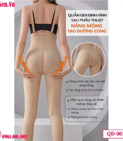 Quần Gen Nịt Bụng Đùi Sau Hút Mỡ QĐ-001 | Nén Mạnh - Giảm Sưng