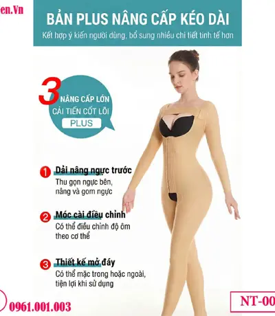 Gen định hình sau hút mỡ toàn thân bản Plus NT-001 | Nâng dáng chuẩn y khoa