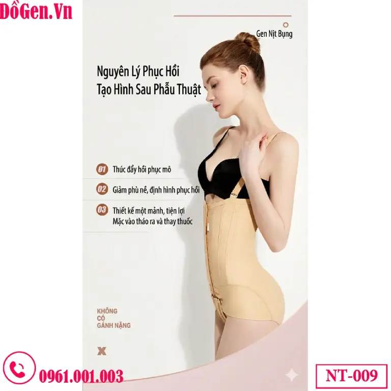 Gen định hình nịt eo bụng sau hút mỡ cao cấp NT-009 - Giữ form, giảm sưng nhanh