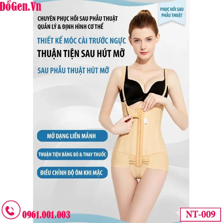Gen định hình nịt eo bụng sau hút mỡ cao cấp NT-009 - Giữ form, giảm sưng nhanh