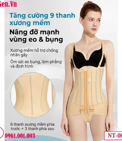 Gen định hình nịt eo bụng sau hút mỡ cao cấp NT-009 - Giữ form, giảm sưng nhanh