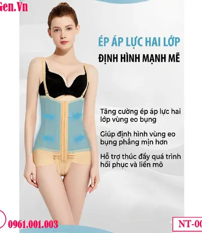 Gen định hình nịt eo bụng sau hút mỡ cao cấp NT-009 - Giữ form, giảm sưng nhanh