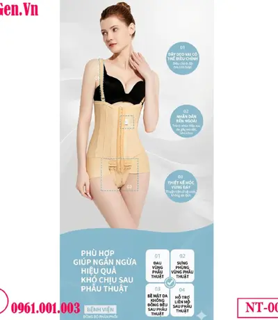 Gen định hình nịt eo bụng sau hút mỡ cao cấp NT-009 - Giữ form, giảm sưng nhanh