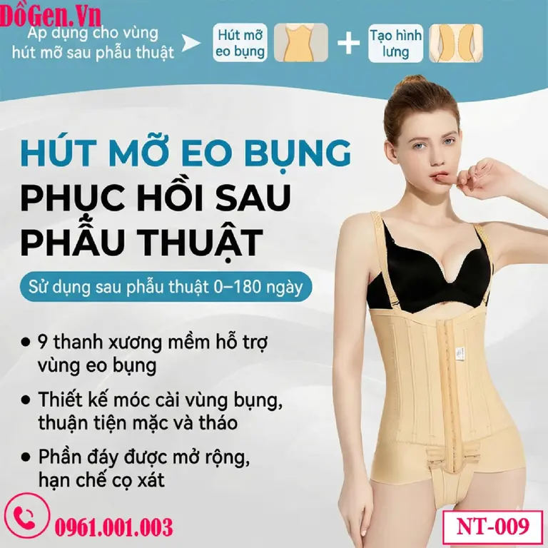 Gen định hình nịt siết eo bụng sau hút mỡ NT-009 | Hỗ trợ phục hồi chuẩn Y Khoa