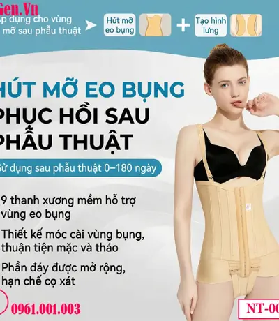 Gen định hình nịt siết eo bụng sau hút mỡ NT-009 | Hỗ trợ phục hồi chuẩn Y Khoa