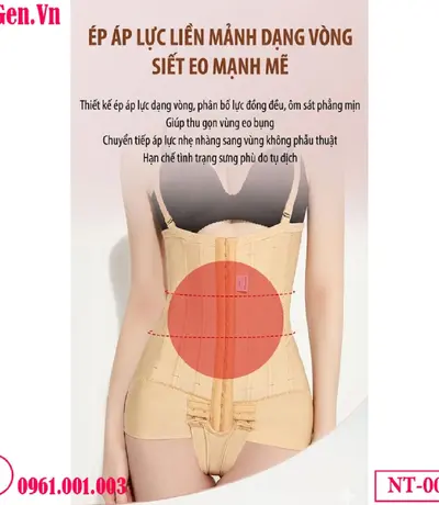 Gen định hình nịt siết eo bụng sau hút mỡ NT-009 | Hỗ trợ phục hồi chuẩn Y Khoa