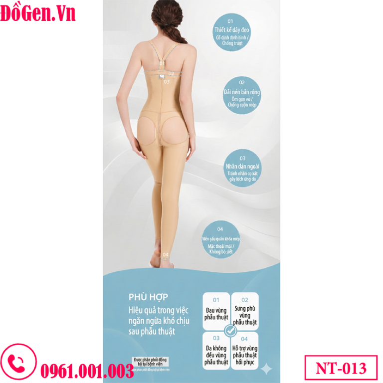 Gen định hình sau hút mỡ toàn thân màu đen NT-013 | Bodysuit y khoa