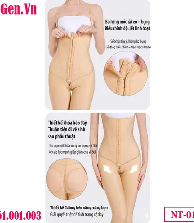 Gen định hình sau hút mỡ toàn thân màu đen NT-013 | Bodysuit y khoa