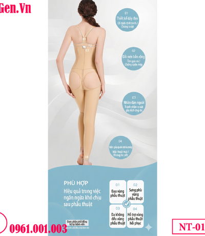 Gen định hình sau hút mỡ toàn thân màu đen NT-013 | Bodysuit y khoa