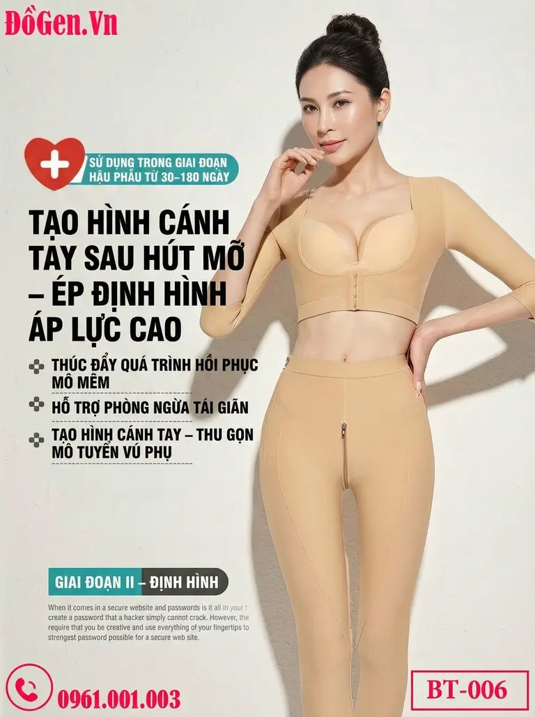 áo gen định hình upper body sau hút mỡ