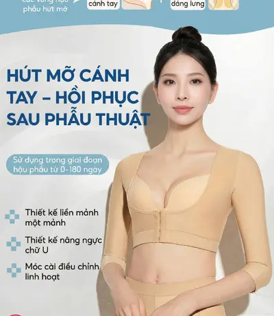 gen nịt tay dài liền mạch sau hút mỡ