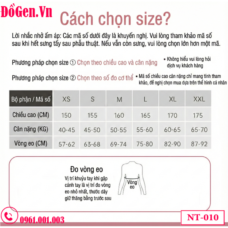 Gen định hình sau hút mỡ toàn thân móc cài trước NT-010 | Gen Chuẩn Y khoa