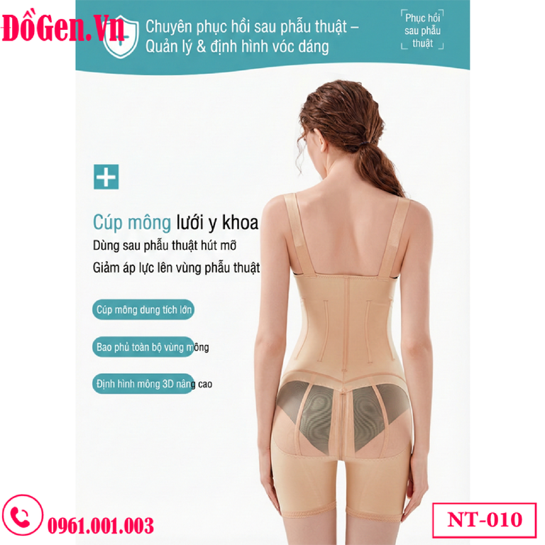 Gen định hình sau hút mỡ toàn thân móc cài trước NT-010 | Gen Chuẩn Y khoa