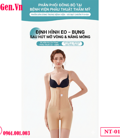 Gen định hình sau hút mỡ toàn thân móc cài trước NT-010 | Gen Chuẩn Y khoa