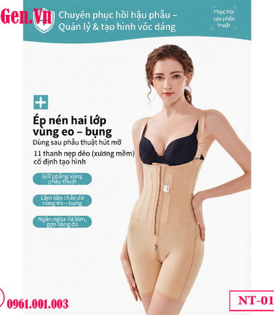 Gen định hình sau hút mỡ toàn thân móc cài trước NT-010 | Gen Chuẩn Y khoa