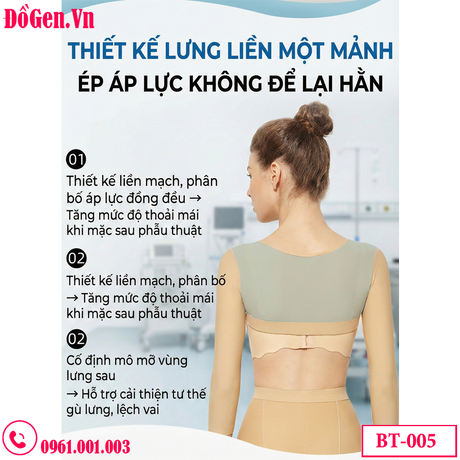 Áo gen tay dài che ngấn mỡ lưng cho nữ