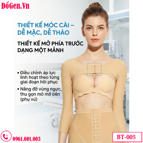 Áo Gen Định Hình Bắp Tay Thân Trên BT-005 – Hỗ Trợ Giữ Form Sau Phẫu Thuật, Ôm Gọn Ngực & Lưng