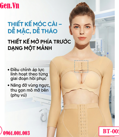 Áo Gen Định Hình Bắp Tay Thân Trên BT-005 – Hỗ Trợ Giữ Form Sau Phẫu Thuật, Ôm Gọn Ngực & Lưng