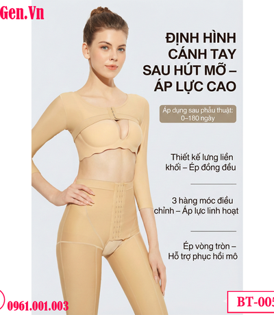 Áo Gen Định Hình Bắp Tay Thân Trên BT-005 – Hỗ Trợ Giữ Form Sau Phẫu Thuật, Ôm Gọn Ngực & Lưng