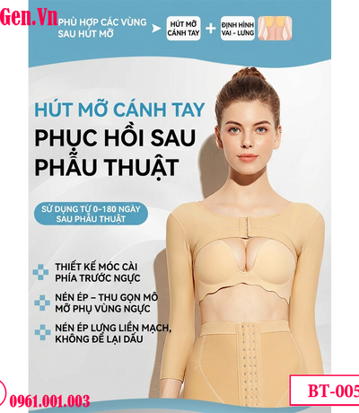 Áo Gen Định Hình Bắp Tay Thân Trên BT-005 – Hỗ Trợ Giữ Form Sau Phẫu Thuật, Ôm Gọn Ngực & Lưng