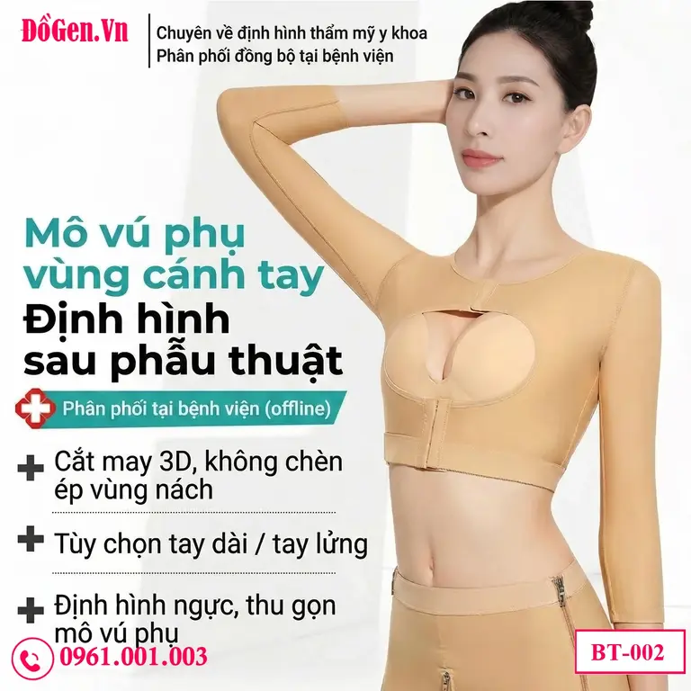 Đai quấn thon gọn bắp tay dễ dàng tháo lắp và cố định form dáng.