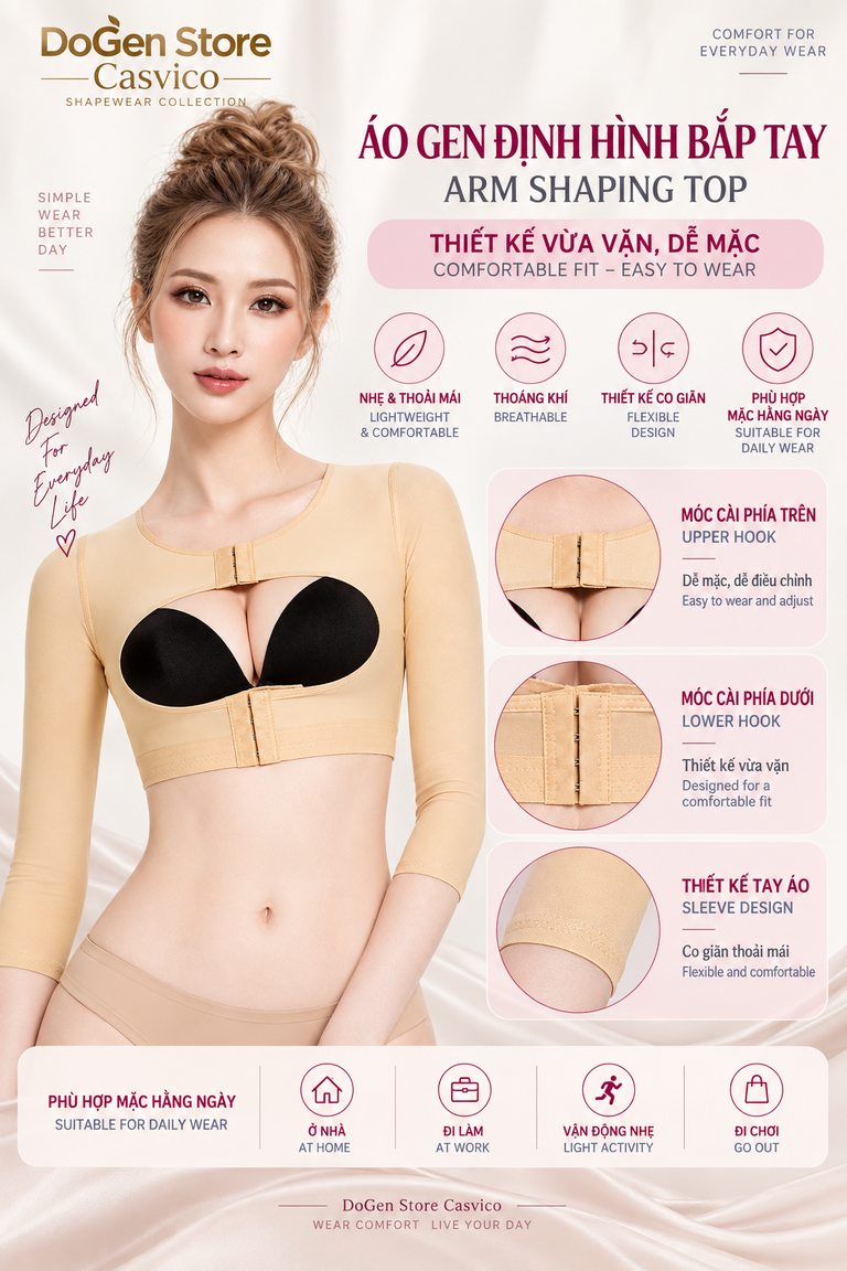 Chi tiết móc cài trước áo gen định hình PL21 Casvico