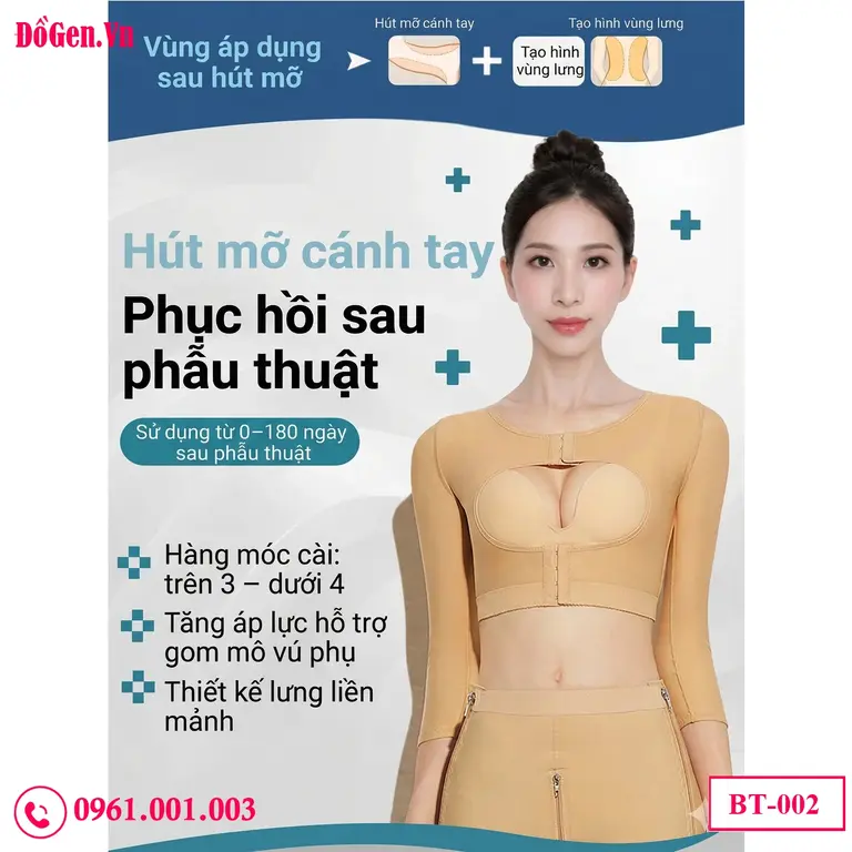 Áo gen định hình bắp tay tay dài giữ nhiệt nhẹ và siết chặt toàn bộ cánh tay.