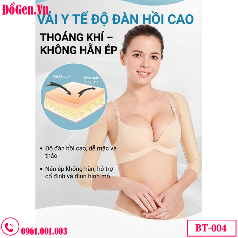 Áo gen che mỡ nách khi mặc bra hở tay