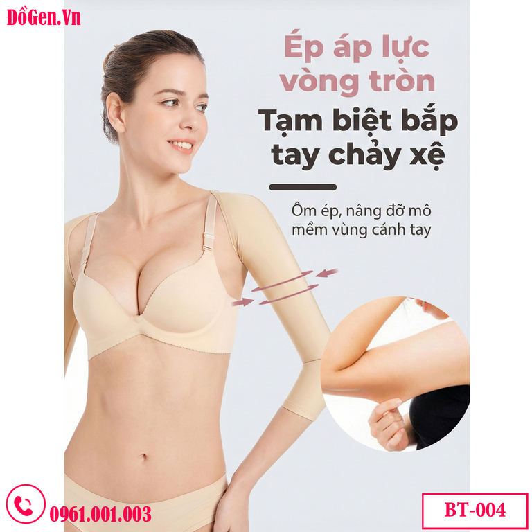 Áo Gen Định Hình Bắp Tay Chuẩn Y Khoa BT 004: Hỗ Trợ Sau Hút Mỡ & Chỉnh Dáng Cột Sống