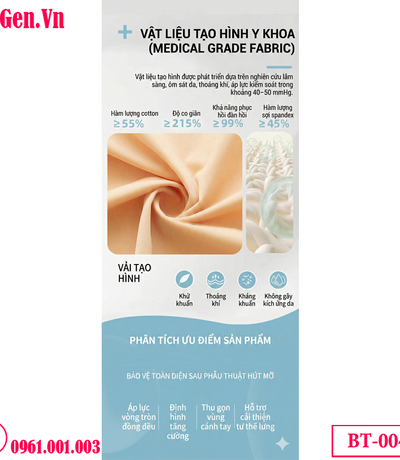 Áo gen bắp tay cho phụ nữ sau sinh