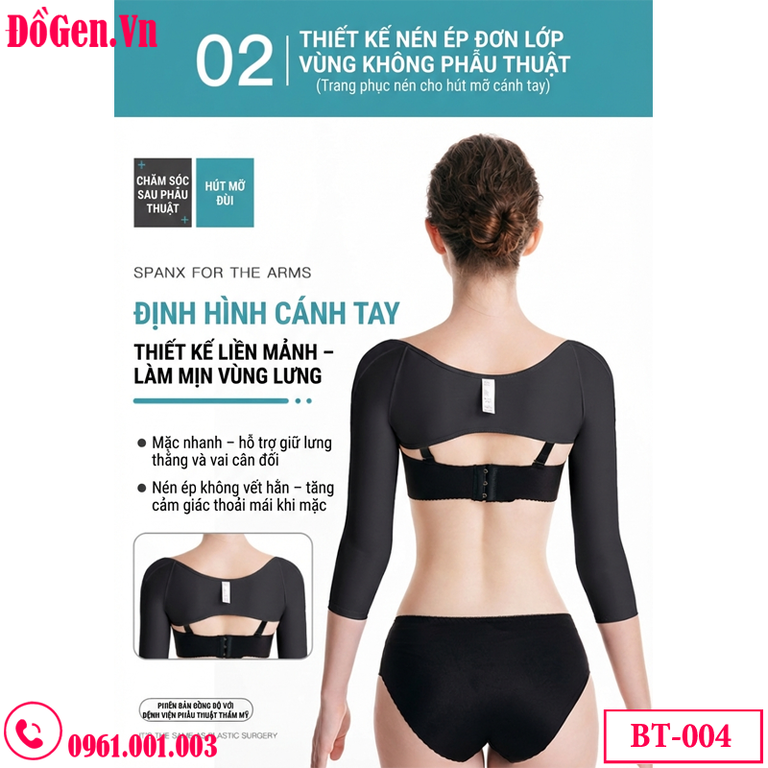 Áo Gen Định Hình Bắp Tay Nữ Cao Cấp BT 004 – Hỗ Trợ Giữ Form Sau Phẫu Thuật, Ôm Gọn Cánh Tay Tự Nhiên